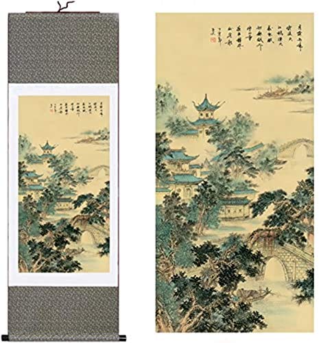 Rollbilder, Feng Shui tibetisches Thangka, Landschaftsmalerei, Heimdekoration, Kalligraphie, Schriftrolle, freundliches Geschenk