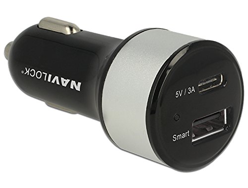 Navilock KFZ Ladeadapter 1x USB Type-C + 1x USB Typ-A, [62782]