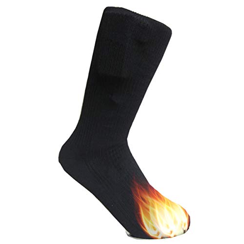 SunshineFace Elektrisch beheizte Socken wiederaufladbare winterwarme Baumwoll-Thermosocken Unisex-Fußwärmer beim Wandern mit warmem Baumwoll-Sox