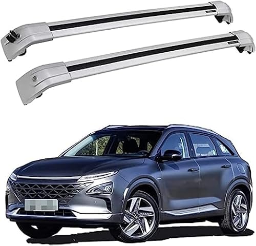2 Stück Auto Querträger Dachträger für H-yundai Nexo SUV 2019 2020 2021, Abschließbar Auto Aluminium Querträger Dachträger DachbüGel Gepäckträger