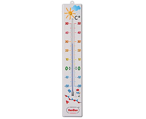 Henbea - Großes Klassenthermometer, für drinnen und draußen - Riesen-Thermometer