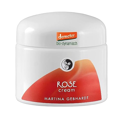 Martina Gebhardt ROSE CREAM 50 ml | Intensive Tagespflege | Demeter-zertifizierte Pflege mit ätherischem Rosenöl für empfindliche & trockene Haut | Tierversuchsfrei & Nachhaltig | 100 ml = 2 x 50 ml