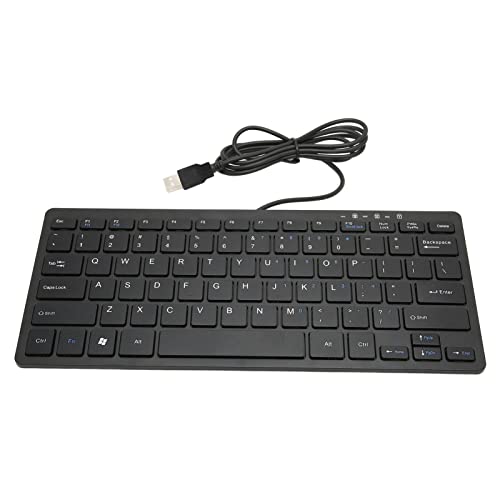 AXOC Mini-Tastatur, 78 Tasten Plug-and-Play-Ultra-Slim-Laptop-Tastatur für Business Office (Schwarz)