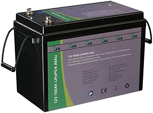 tka Köbele Akkutechnik Batterie: LiFePO4-Akku 12 V, 150 Ah, 1920 Wh, BMS, für Solaranlagen UVM, 17 kg (LiFePO4 Batterie Solar)