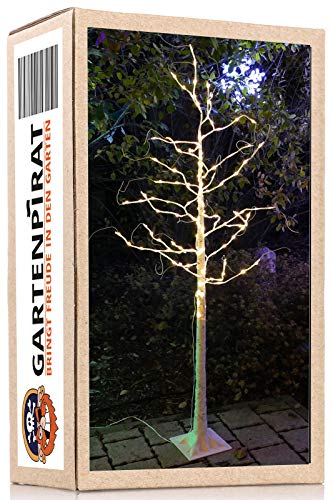 LED-Baum Birke 180 cm weiß 160 LED warmweiß außen für Weihnachten