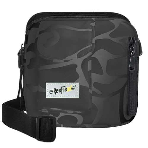 REEFLEXX Cross Bag: Farbenfrohe Camouflage-Tasche für Stil & Funktionalität im Alltag (Double Black Camou)