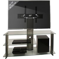 VCM TV Rack Lowboard Konsole Fernsehtisch LCD LED Möbel Glastisch Tisch Schrank Aluminium Silber / Klarglas "Bulmo"