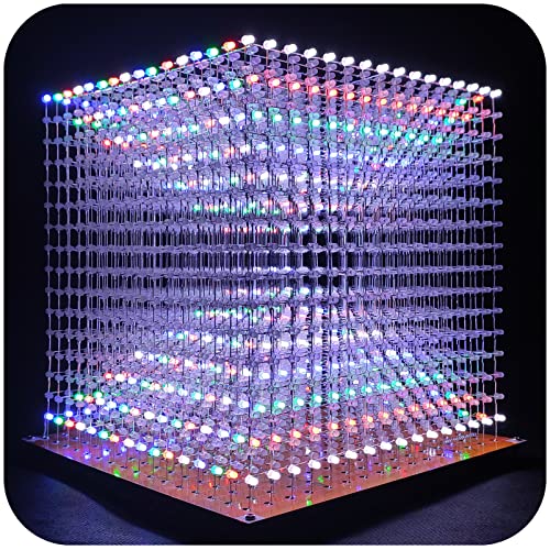 iCubeSmart 3D16MINI Led Cube Light Electronics Kit with LED 16x16x16 Electronic Learning Toy for Children and Teenagers Learning Activities Suit (3D16MINI-MULTI-KIT)