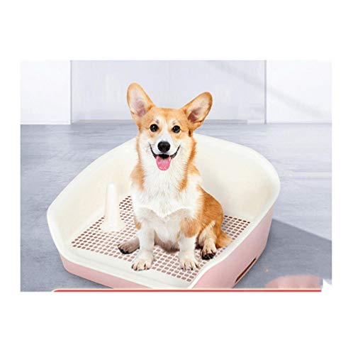 Ding&ng Hundetoilette mit Fachzaun, Haustiertoilette, Hundeurinal, Toilette, Haustiertoilette-Pink_55 * 47 * 25 cm