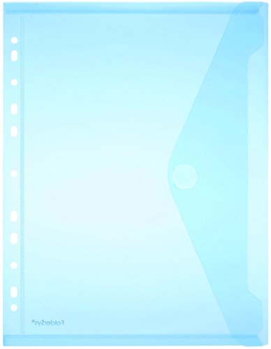 Sichttasche A4, Klappe, Lochrand, transparent blau PG/10St