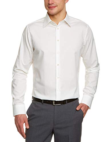 Seidensticker Herren Business Hemd Tailored Fit, Beige (Ecru 21), 38