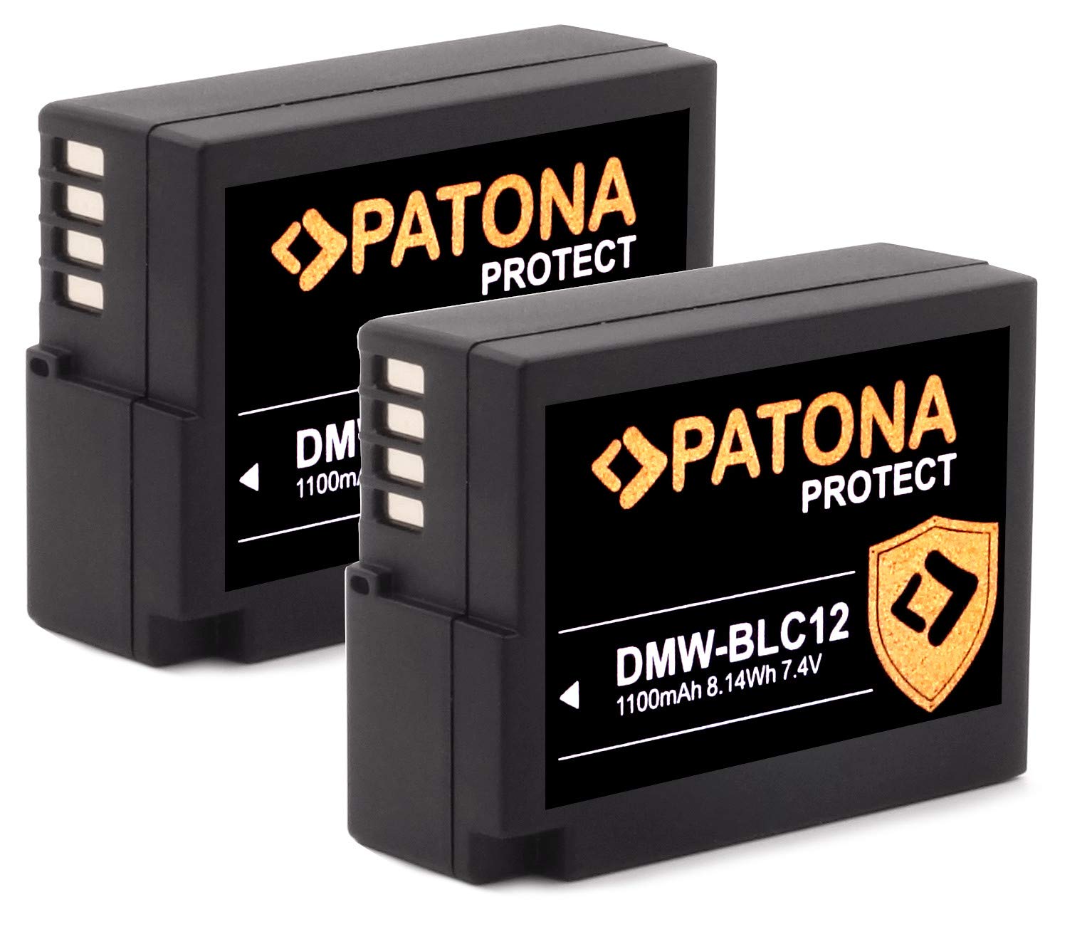 PATONA (2X) Protect V1 DMW-BLC12 E Akku (1100mAh) mit NTC-Sensor und V1 Gehäuse