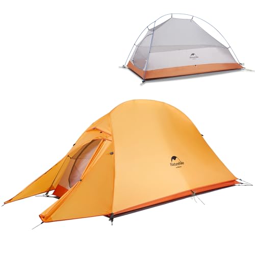 Naturehike Cloud up 1 Zelt Ultraleichte Zelt 1 Person Einzelzelt 1 Mann Zelt für 4 Jahreszeiten Zelt Camping Zelt (210T Orange Upgrade)