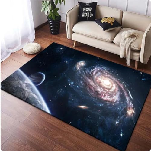 ZAMOUX Universe Planet 3D-Gedruckter Teppich Für Schlafzimmer Kinder Spielmatten Wohnzimmer Heimdekoration Teppiche 100x160cm
