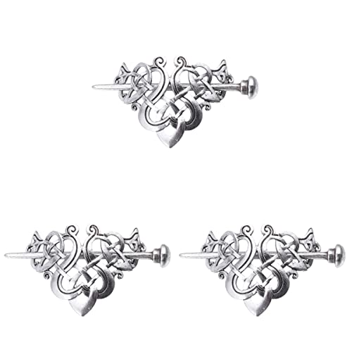 3 Stück keltische Knoten Haarspangen Wikinger keltische Haarspangen Vintage Metall Haarstäbchen keltischer Knoten Wikinger Schmuck for Frauen und Mädchen, silberne Haarspangen ( Color : Silver )