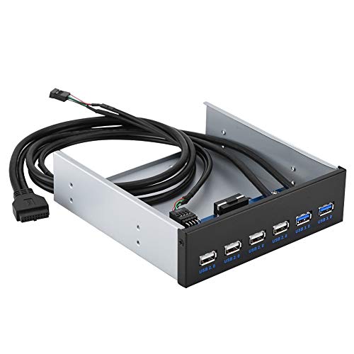 iFCOW 6-Port-USB 3. 0 Frontpanel-Hub 6-Schnittstelle-USB-Metallanschlussschacht Frontpanel-Unterstützung für Vista Windows 7 Mac 6-Port-USB 3. 0 Frontpanel-Hub