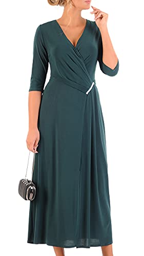 CARLA MORENO Damen Loren Kleid Hochzeitsfeier elegant Abendkleid festlich für Hochzeit übergröße Kleider lang maxikleid Party cocktailkleid Kurzarm Große Größen