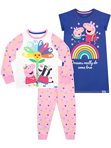 Peppa Pig Mädchen Schlafanzug und Nachthemd Mehrfarbig 110