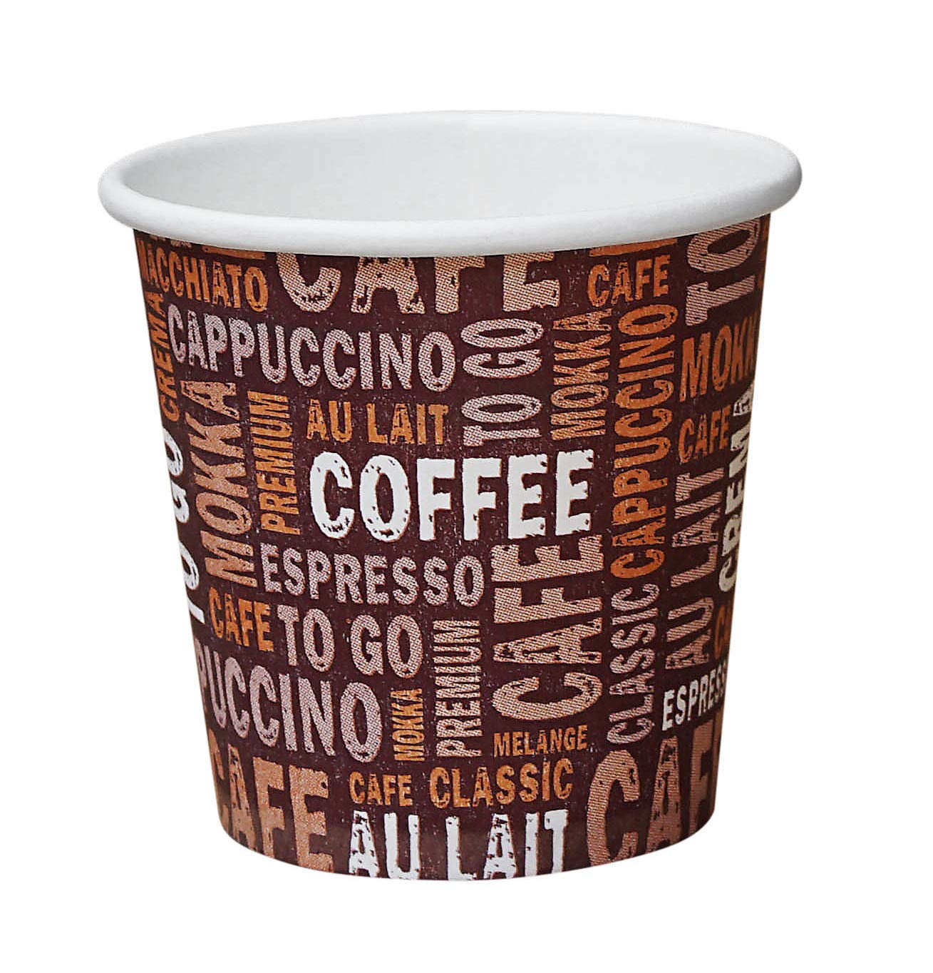 Gastro-Bedarf-Gutheil 1000 Coffee to go Top Becher 100ml Pappbecher EINWEG Espressobecher Mocca Tschai Tee
