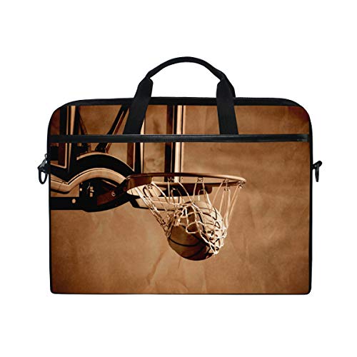 LUNLUMO Laptop- und Tablettasche, Motiv: Basketball Going Through The Pattern, 38,1 cm (15 Zoll), strapazierfähig, für Business/Uni/Damen/Herren