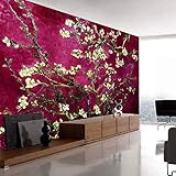Red Van Gogh Mandelblüte Fototapete Rollen Für 3D Moderne Wanddekoe Wanddeko Für Wohnzimmer Wandtapete Wandbilder 200 * 140 cm