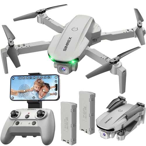 SIMREX X800 Drone RC Quadcopter Foldable Altitude Hold Headless Super Easy Fly for Training Gray