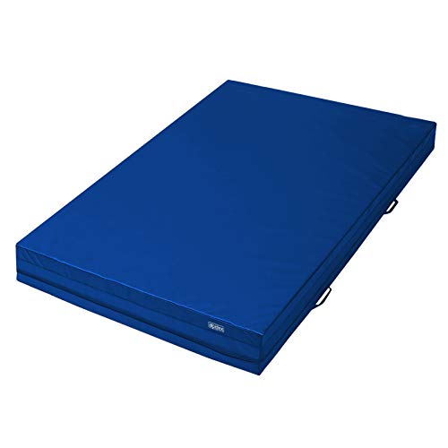 ALPIDEX Weichbodenmatte Matte Turnmatte Fallschutz 200 x 100 x 20 cm mit Anti-Rutschboden und Tragegriffen, Farbe:dunkelblau