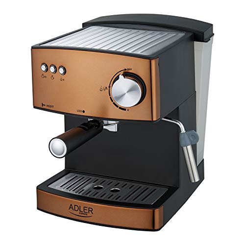 Adler AD 4404cr cafetera espresso Espressokocher, 850, Aluminium, Gold