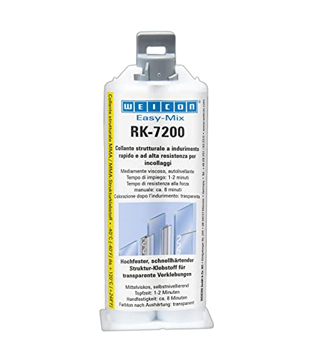 WEICON Easy-Mix RK 7200 50g Strukturkleber Acrylkleber für Kunststoff, Glas und viele mehr, transparent