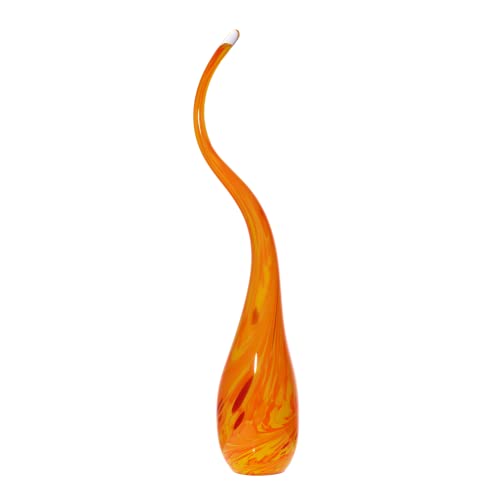 Gartenskulptur Glasflamme 55 cm Dekoration Fackel mundgeblasen orange