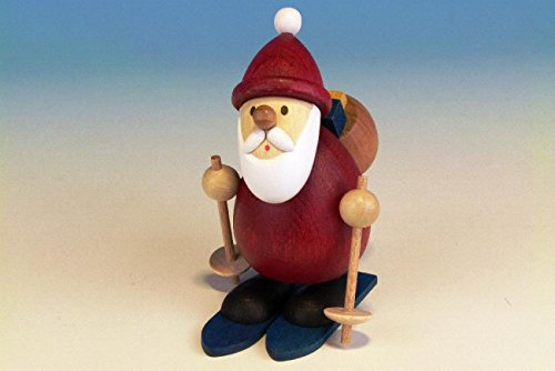 Kunsthandwerk Ullrich Holzfigur Weihnachtsmann auf Ski HxBxT 9,6x7x9,5cm NEU Seiffen Erzgebirge Dekoration Holzfiguren Weihnachten Fensterschmuck Spielzeug Deko Weihnachtsfigur