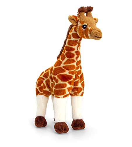 Keeleco SE6124 Plüschtier Giraffe, ca. 30 cm, aus recycelten Materialien, Augen aufgestickt aus Baumwolle