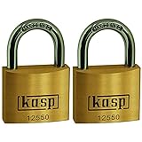 Kasp Messingschloss Premium Doppelpack, 50 mm, gleichschließend, K12550D2, Gold