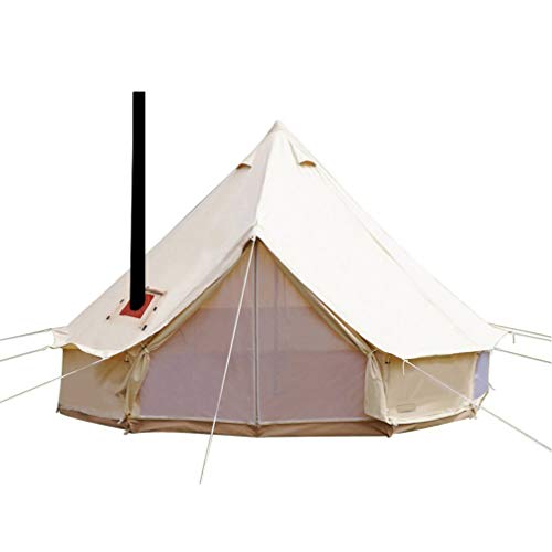 Sport Tent-Wasserdicht Schimmelresistent Tipi Zelt Teepee Indianerzelt 4-6M aus Baumwolle große Familie Jagd Camping Zelt mit Kamin Mund Rundzelt, Durchmesser 3 M