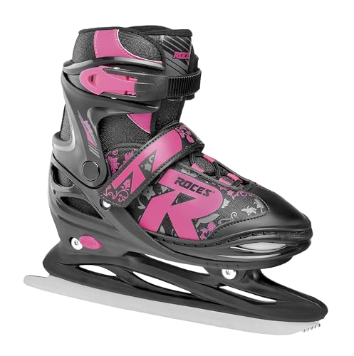 Roces Kinder Jokey Ice 2.0 Girl Verstellbarer Schlittschuh, Black-Fuchsia, 34-37