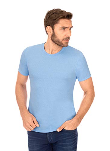 Trigema Herren 602201 T-Shirt, Blau (Iceblue-Melange 240), X-Large (Herstellergröße: XL)