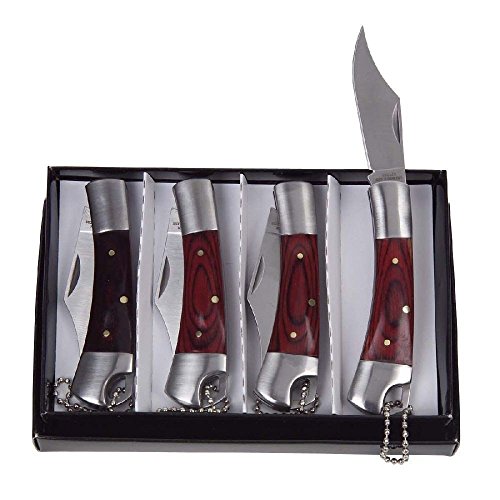 Haller Unisex – Erwachsene Taschenmesser 4er Set Messer, braun/schwarz, one Size