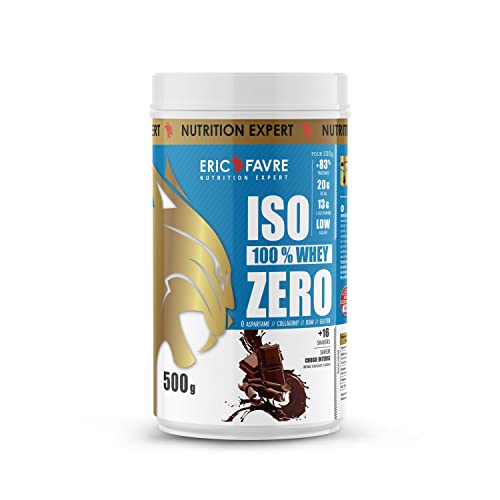 ISO WHEY ZERO 100% - Reines Whey Proteins Iso - Schmackhaft für den Aufbau von Muskelmasse - Schnell assimilierbar - Glutenfrei - 500 g - Französisches Labor Eric Favre - Choco Intense