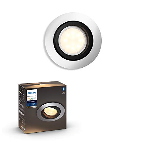 Philips Hue White Amb. LED-Einbauspot Milliskin, rund, aluminium, dimmbar, alle Weißschattierungen, steuerbar via App, kompatibel mit Amazon Alexa (Echo, Echo Dot)