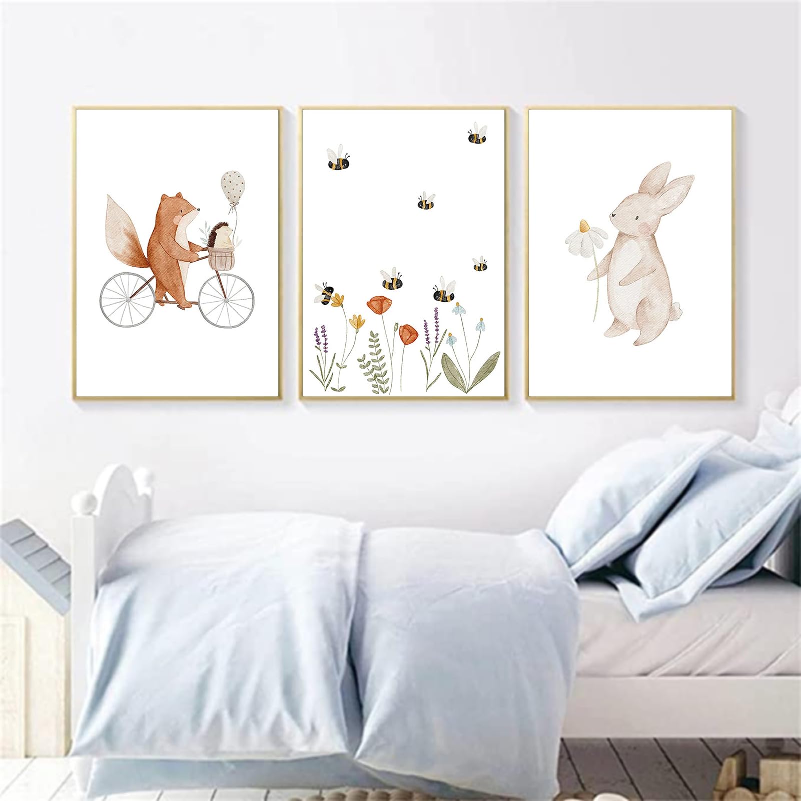 EXQUILEG 3-Piece Premium Poster Set,Osterhase Aesthetic Wall Pictures, Beige Canvas Pictures Without Frame, Modern Pictures, Wall Decoration for Living Room, Canvas Art Poster (50x70cm)