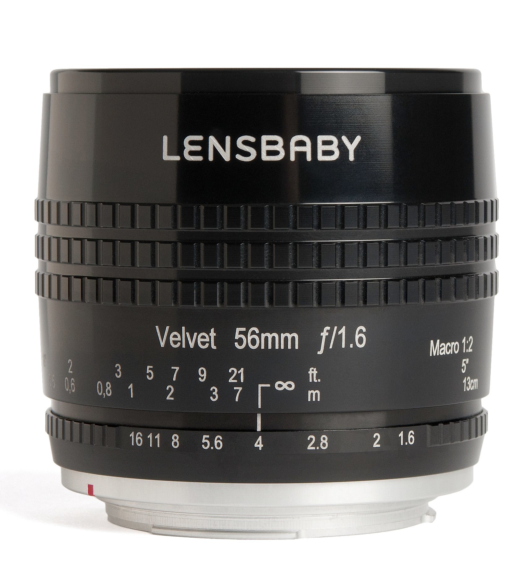 Lensbaby Velvet 56 Fuji X / Porträt und Makro Objektiv / ideal für samtige Bokeh-Effekte und kreative Unschärfe / Brennweite 56 mm, Blende f/1,6 / 1:2 Makro Vergrößerung mit 13 cm Naheinstellgrenze / passend für Fuji Systemkameras / schwarz