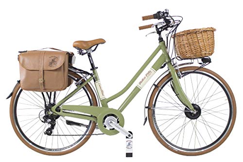 Canellini E-Bike Dolce Vita by Elektro Fahhrad Citybike Retro Vintage Dame Olivgrun 50