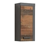 trendteam smart living - Hängeschrank Wandschrank - Badezimmer - Indy - Aufbaumaß (BxHxT) 36 x 79 x 23 cm - Farbe Old Wood mit Matera - 125950323