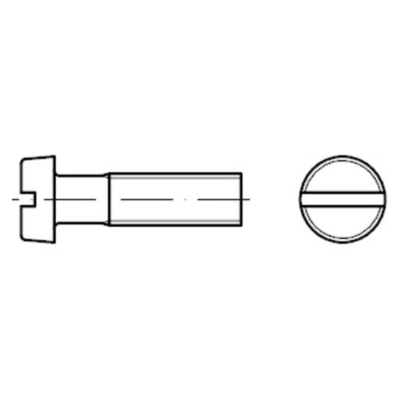 Zylinderschraube mit Schlitz DIN 84 Stahl 4.8 blank M 4 x 4