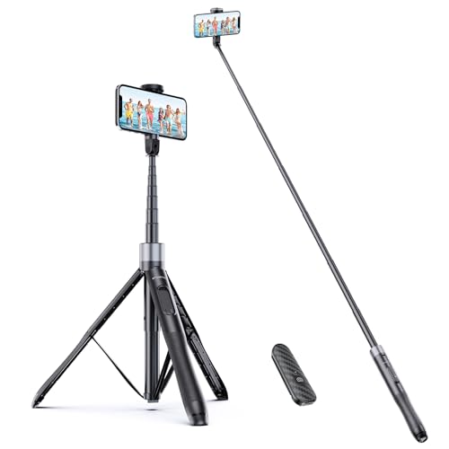 ATUMTEK 150CM Selfie Stick, TikTok Selfie-Stick mit Hochbelastbarem Aluminium und Rutschfesten Handy-Stative Füßen für iPhone/Android-Handy Selfie, Videoaufnahme, Videoblogs und Live-Streaming