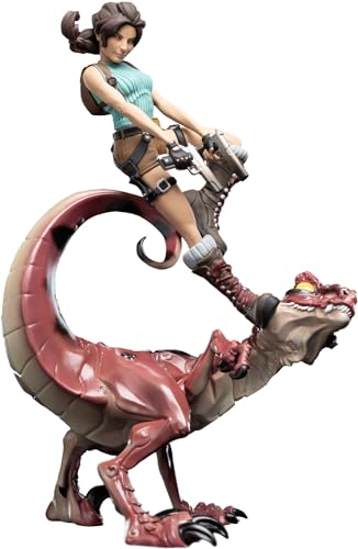 Weta Workshop Tomb Raider Figur Mini Epics Lara Croft & Raptor, 24 cm