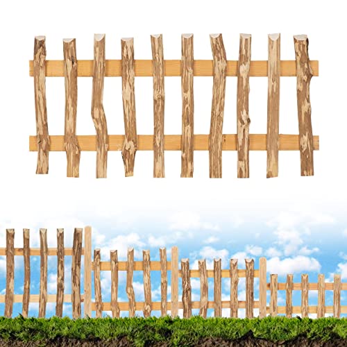 BooGardi Beeteinfassung Holz · viele Größen · Höhe 30cm x Breite 100cm · Gartenzaun für Beetumrandung · natürliche Rasenkante · Lattenzaun Haselnuss Eyecatcher