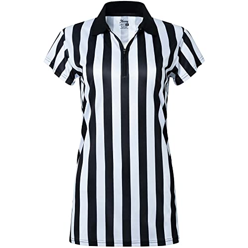 Murray Sporting Goods Schiedsrichter-Shirt mit Kragen, schwarz-weiß gestreift, offizielles Trikot für Refs, Schiedsrichter-Kostüm, Kellnerinnen und mehr (XS)