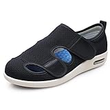 Orthopädische Pantoffeln,Sommer verstellbare Größe Klettverschluss ältere Sandalen, Clamshell Wanderschuhe-schwarz_43,Diabetes Schuhe Wanderschuhe Air Cushion