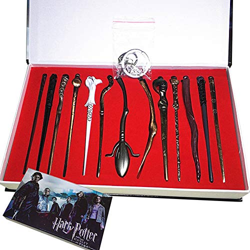 EisEyen 11-teiliges Set Hermine Dumbledore Voldemort Zauberstab mit Box Halloween Chico Hogwarts Zauberstab Geschenk,